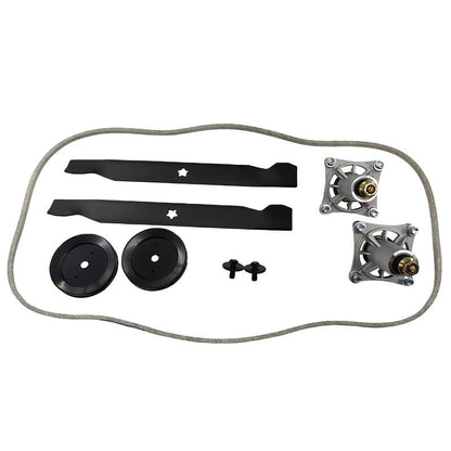 Deck Rebuild Kit Fit For 42" Husqvarna Craftsman Spindles Belt Pulley Blades