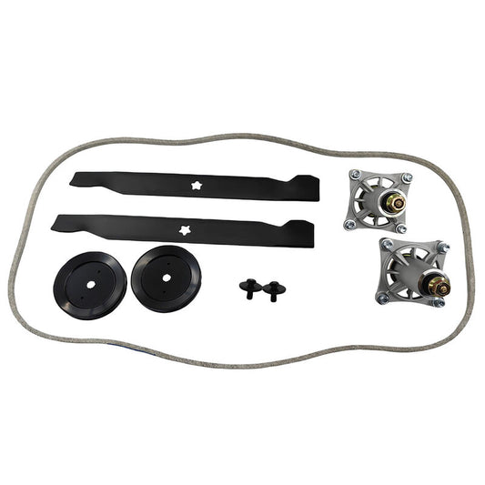 Deck Rebuild Kit Fit For 42" Husqvarna Craftsman Spindles Belt Pulley Blades
