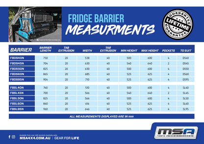 DROP SLIDE FRIDGE BARRIER - FBDS60N