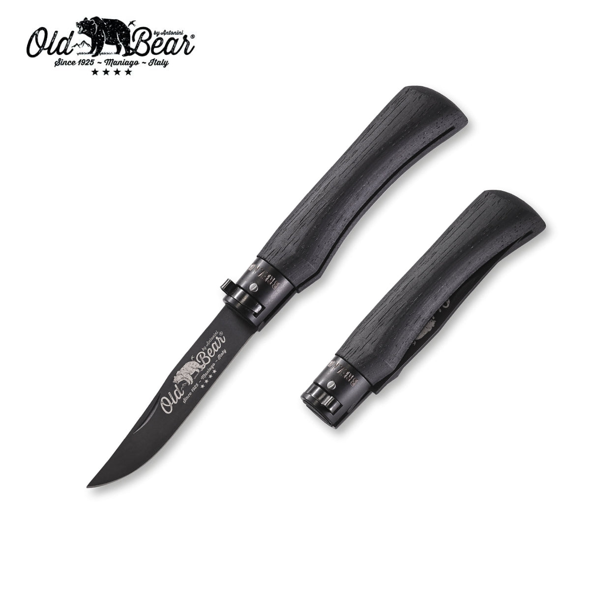 Old Bear Black Pocket Knife - L
