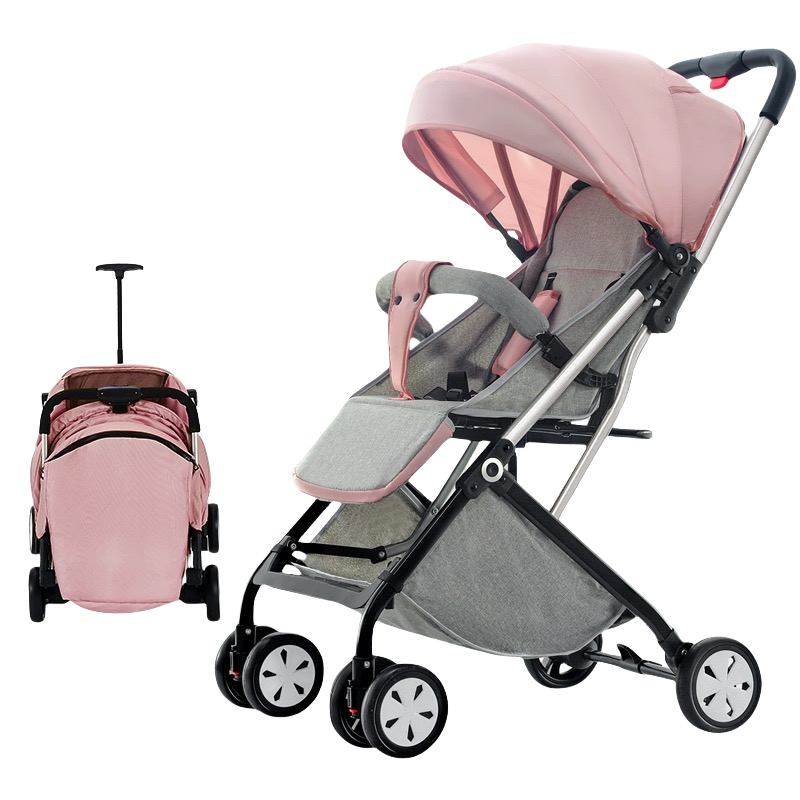 Pink Lightweight Compact Baby Stroller Pram Easy Fold Travel Easy Carry
