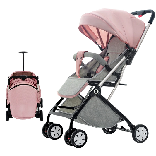 Pink Lightweight Compact Baby Stroller Pram Easy Fold Travel Easy Carry