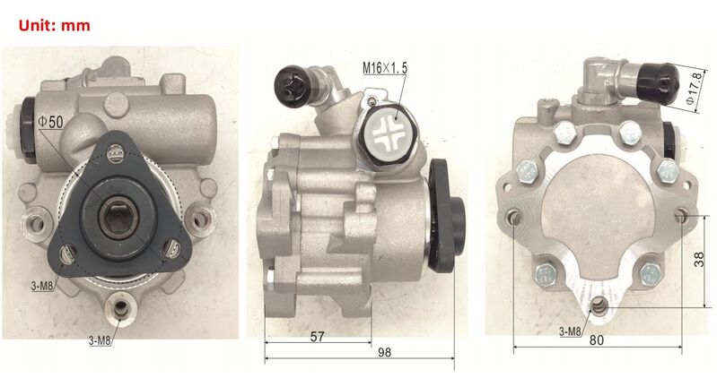 Machter Power Steering Pump Without Pulley & Without Reservoir Fit For BMW X3 E83 2.5L 3.0L 2004-2006