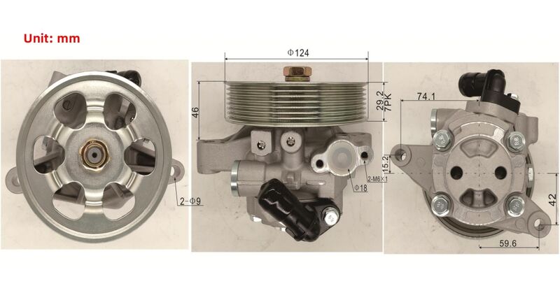 Machter Power Steering Pump With Pulley Fit For Honda Civic FD1 R18A 1.8L Sedan 2006-2012
