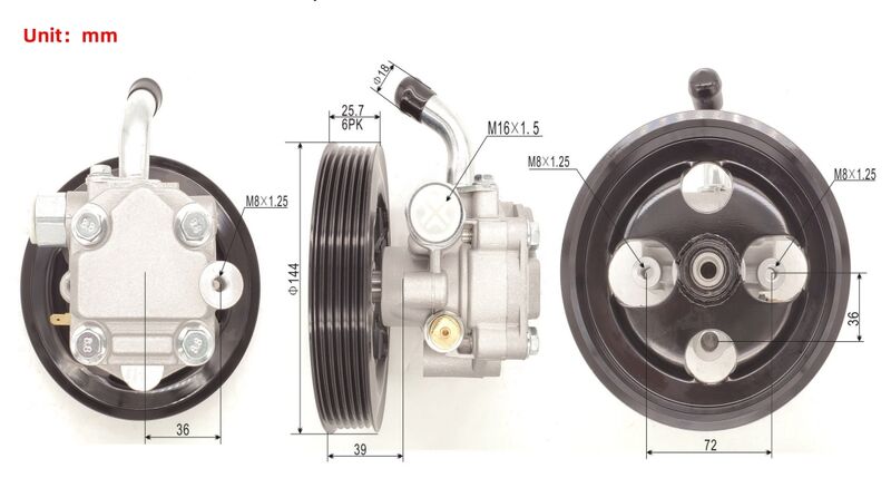 Machter Power Steering Pump Fit For Mitsubishi Triton MN Challenger KH PB PC 2.5L 4D56 Turbo Diesel 09-14 4WD