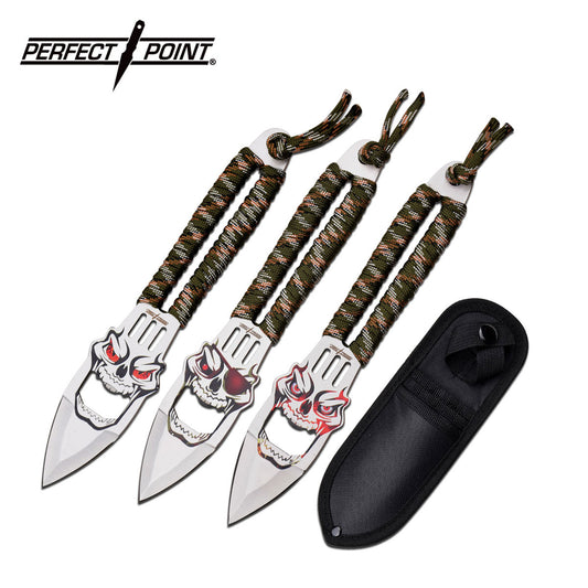 Perfect Point Skull Bottle Opener Throwing Knives 3pk
