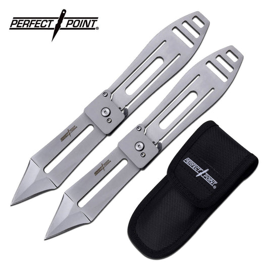 Perfect Point Silver Folding Throwing knives 2pk