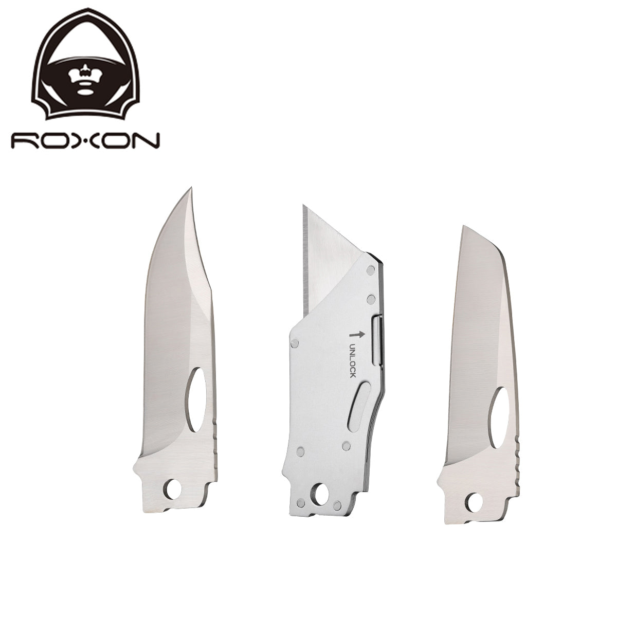 ROXON Replacement Blade 3 Piece Set - Clip Point, Cutting, Sheepfoot