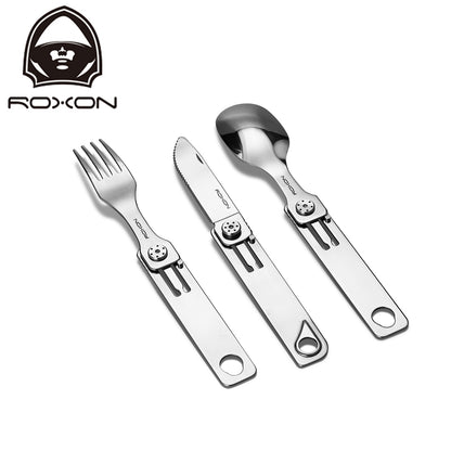 ROXON 3-IN-1 Magnetic Camp Cutlery Set