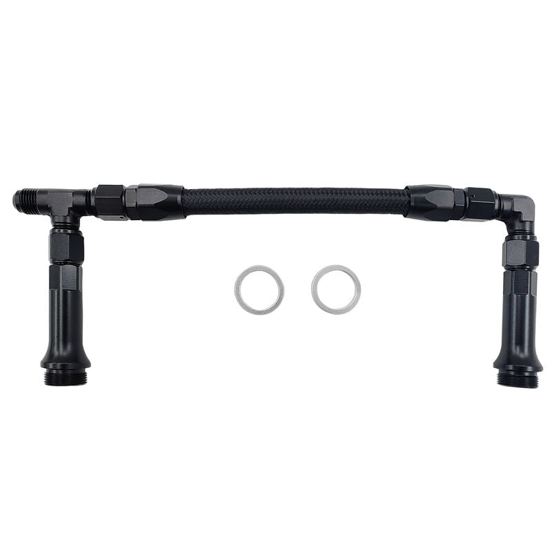 1 x Carburettor Inlet Rail Kit -6AN Black Finish Fit For Holley Dual Fuel Line