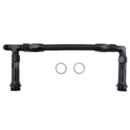 1 x Carburettor Inlet Rail Kit -6AN Black Finish Fit For Holley Dual Fuel Line