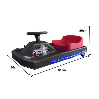 36V Electric Drift Kart For Kids & Teens Brushless Motor LED 3 Speeds Cart