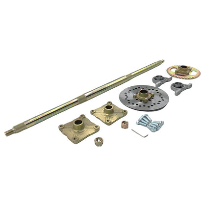 810mm Rear Axle Kit 25mm Shaft Assy Sprocket Hub Fit For Go Kart Rotor ATV Quad Bike
