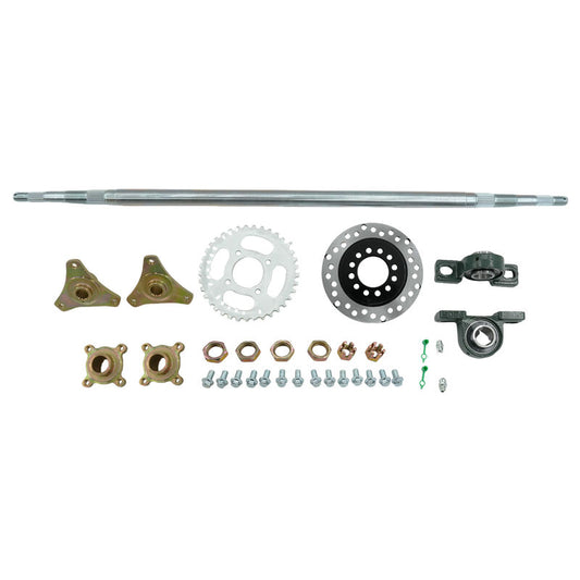 Rear Axle Kit Hub Sprocket 870mm Fit For DIY Rebuild Go Kart ATV Quad & Drift Trikes
