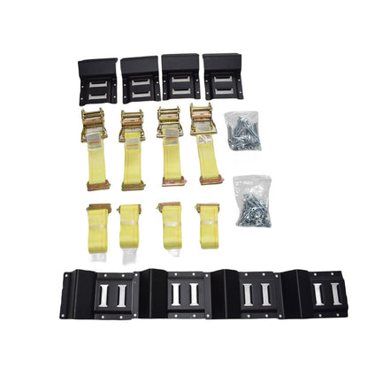 Wheel Chock Tie Down Kit Trailer Tire Straps System For ATV UTV Lawn Mower