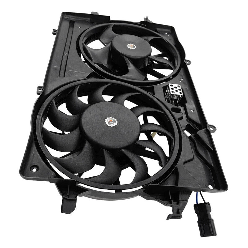 Radiator Thermo Cooling Fan Assembly Dual With 2 Plugs Fit For Ford Focus LR 2002-2005