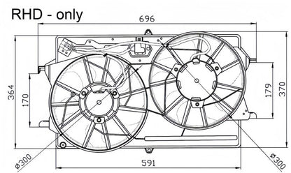Radiator Thermo Cooling Fan Assembly Dual With 2 Plugs Fit For Ford Focus LR 2002-2005