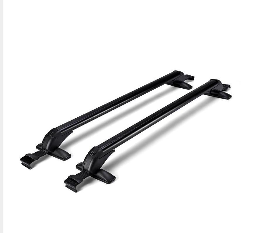One Pair Roof Rack Cross Bars Suv Sedan Luggage Carrier Rain Grooves Black