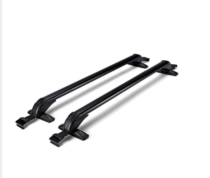 One Pair Roof Rack Cross Bars Suv Sedan Luggage Carrier Rain Grooves Black