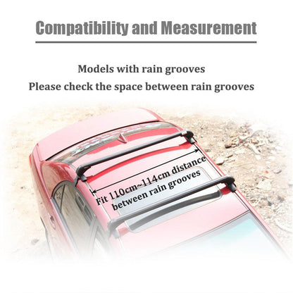 One Pair Roof Rack Cross Bars Suv Sedan Luggage Carrier Rain Grooves Black