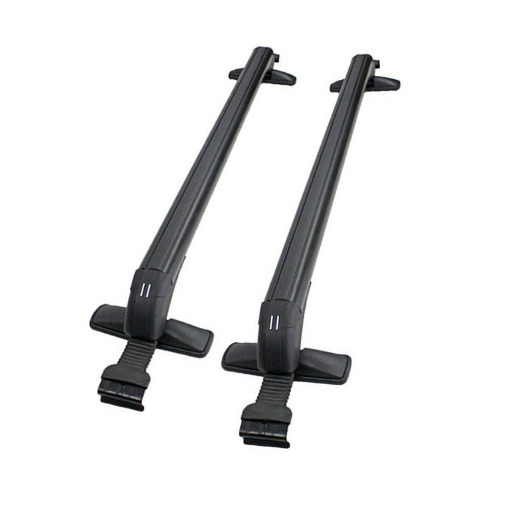 One Pair Roof Rack Cross Bars Suv Sedan Luggage Carrier Rain Grooves Black