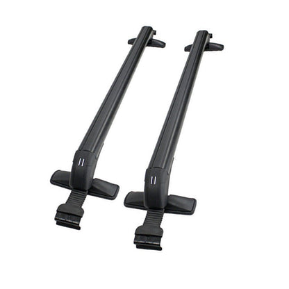 One Pair Roof Rack Cross Bars Suv Sedan Luggage Carrier Rain Grooves Black