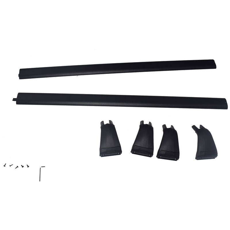 Set of Black Cross Bar Roof Rack Side Rail Fit For Jeep Wrangler JK 2007-2018
