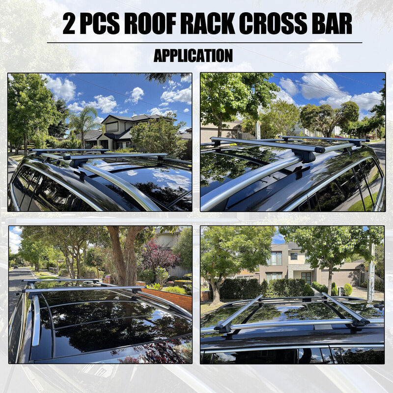 2 x Aluminum Cross Bars With Raised Roof Rail Fit For Toyota RAV4 2000-2005/2013-2019