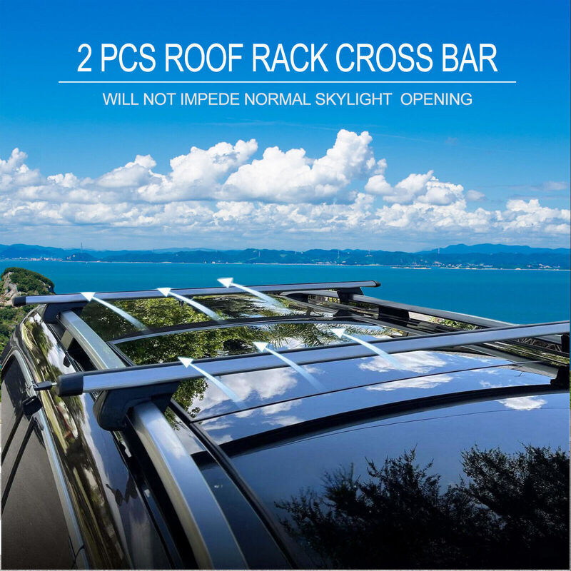 2 x Aluminum Cross Bars With Raised Roof Rail Fit For Toyota RAV4 2000-2005/2013-2019