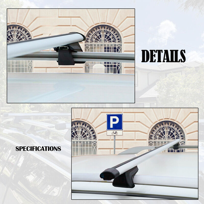 2 x Aluminum Cross Bars With Raised Roof Rail Fit For Toyota RAV4 2000-2005/2013-2019