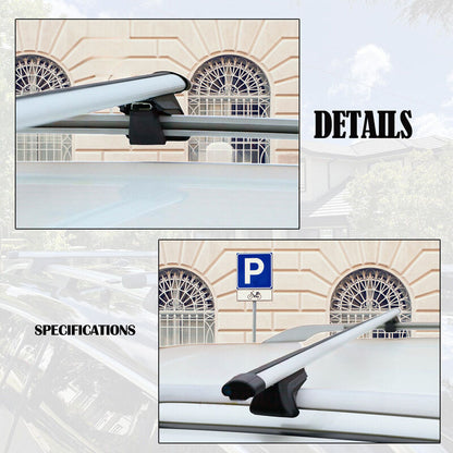2 x Aluminum Cross Bars With Raised Roof Rail Fit For Toyota RAV4 2000-2005/2013-2019