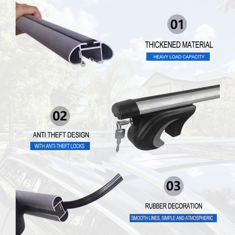 2 x Aluminum Cross Bars With Raised Roof Rail Fit For Toyota RAV4 2000-2005/2013-2019