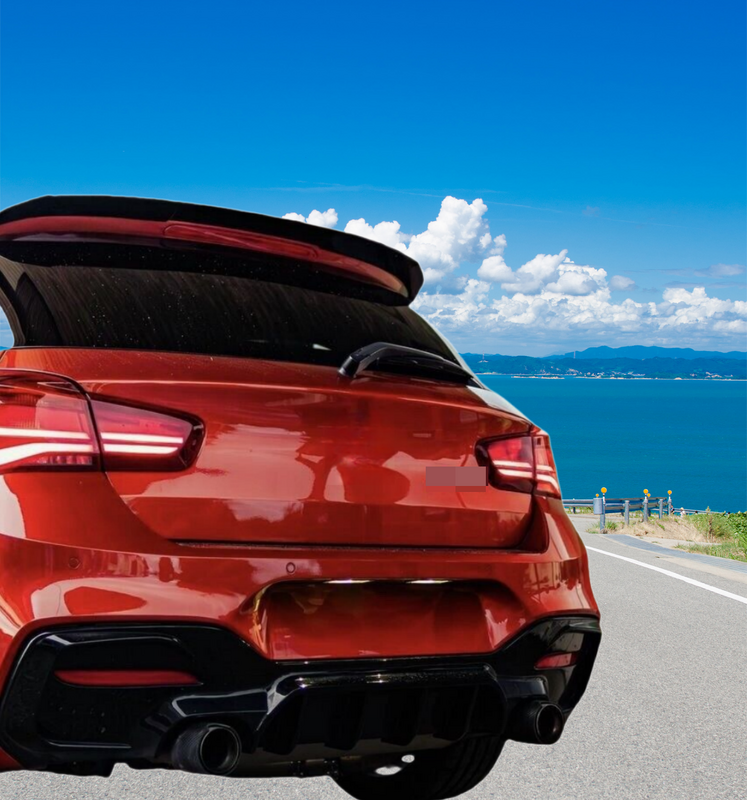 Gloss Black Rear Diffuser Fit For BMW 1 Series F20 LCI 120i 125 M135i M140i 2015-2019