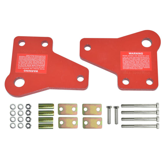 2PCS Front Recovery Heavy Duty Tow Point Kit 3250 KG Hitch Fit For Toyota Hilux KUN26 2005-2015 N70 RED