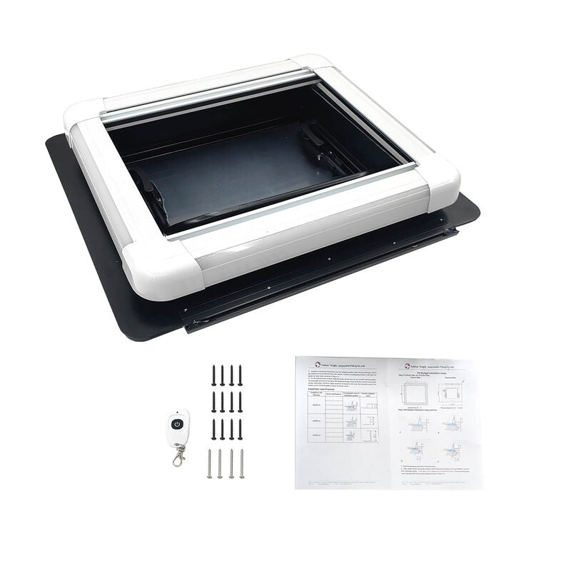 RV Caravan Skylight 450x400mm Complete Roof Hatch Eurostyle With LED Remote Control