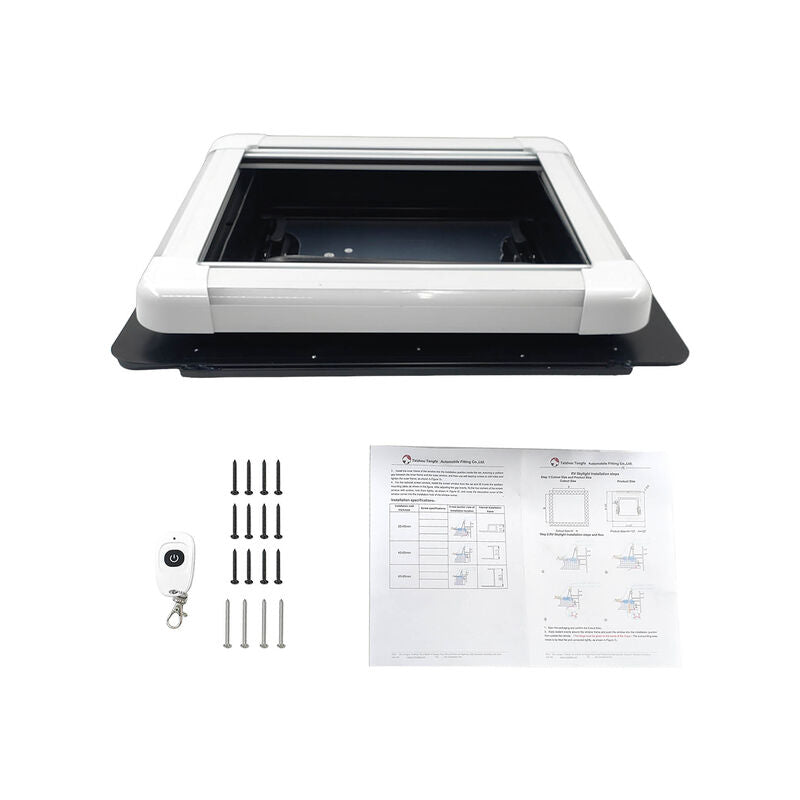 RV Caravan Skylight 450x400mm Complete Roof Hatch Eurostyle With LED Remote Control