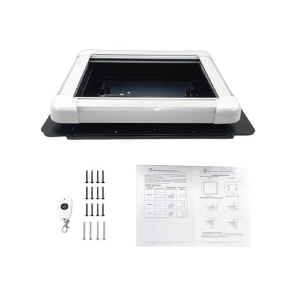 RV Caravan Skylight 450x400mm Complete Roof Hatch Eurostyle With LED Remote Control