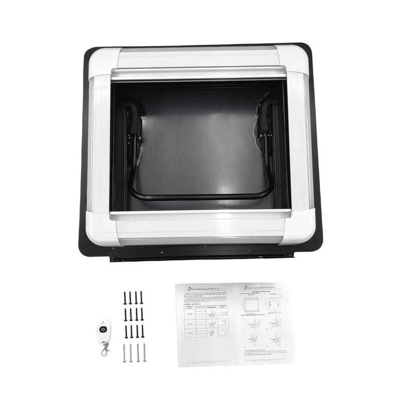 RV Caravan Skylight 450x400mm Complete Roof Hatch Eurostyle With LED Remote Control