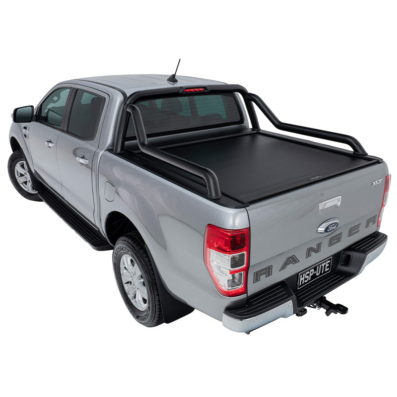 Ford Ranger PX with HSP Electric Roller Cover and genuine extended sports bar compatibility – premium electric ute lid with factory sports bar integration
