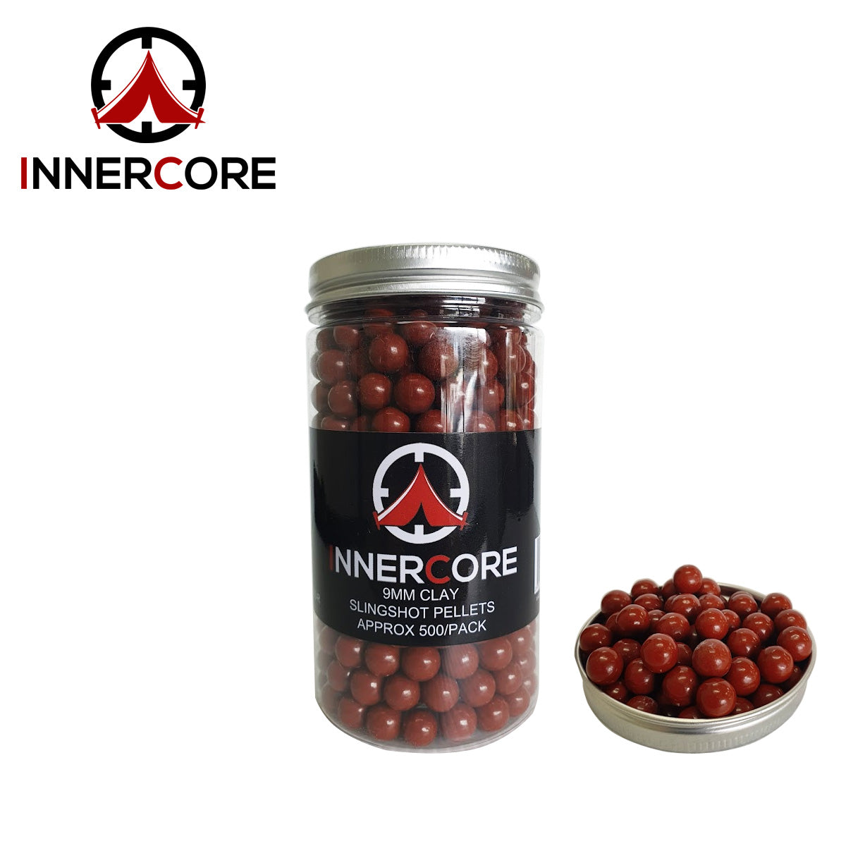 9mm Clay Slingshot Pellets 500 Pack - Red