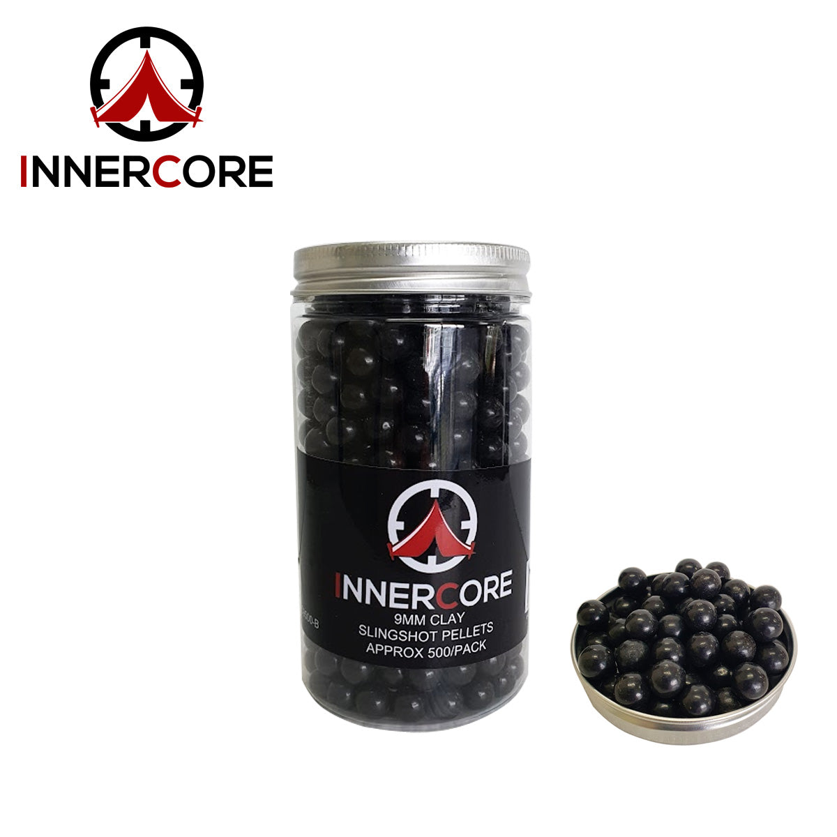 9mm Clay Slingshot Pellets 500 Pack - Black