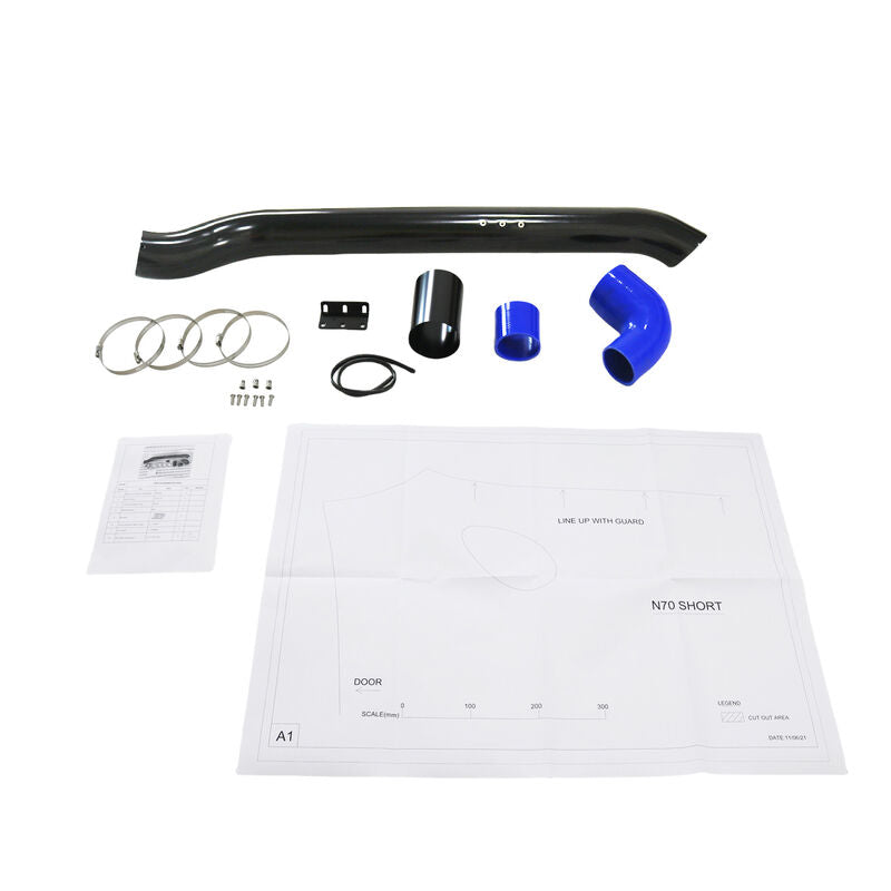 4" Stainless Snorkel Kit Fit For Toyota Hilux N70 2005-2015 Air Intake 4WD Black