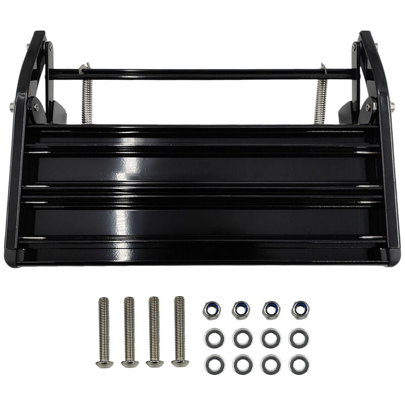 Single Caravan Step With Screws Kit Aluminium Black Pull Out Folding 550mm Fit For RV