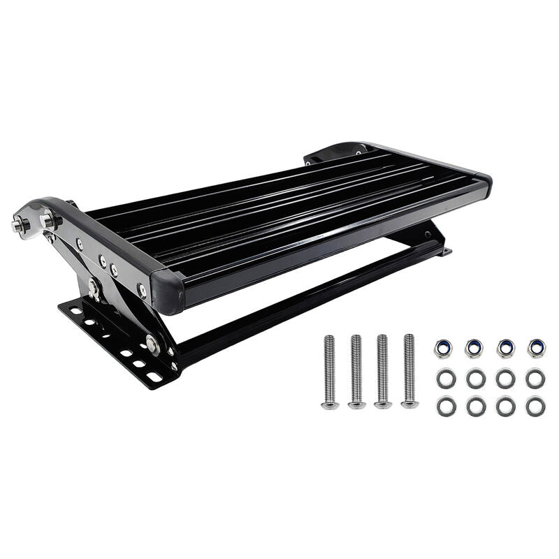 Single Caravan Step With Screws Kit Aluminium Black Pull Out Folding 550mm Fit For RV