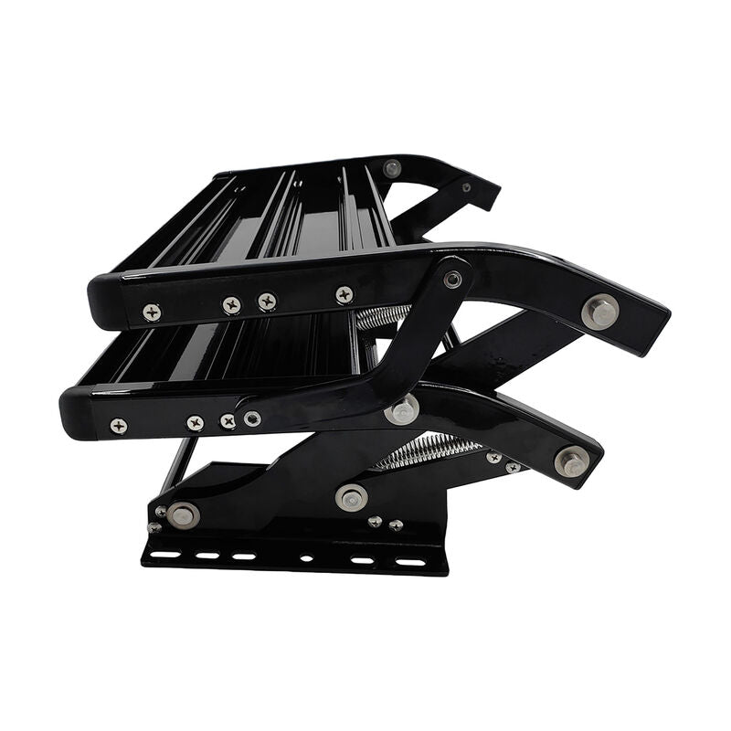 Double Caravan Step With Screws Kit Aluminum Black Pull Out Folding Fit For RV Camper Trailer