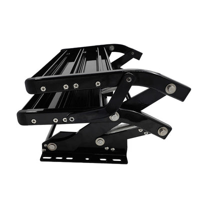 Double Caravan Step With Screws Kit Aluminum Black Pull Out Folding Fit For RV Camper Trailer