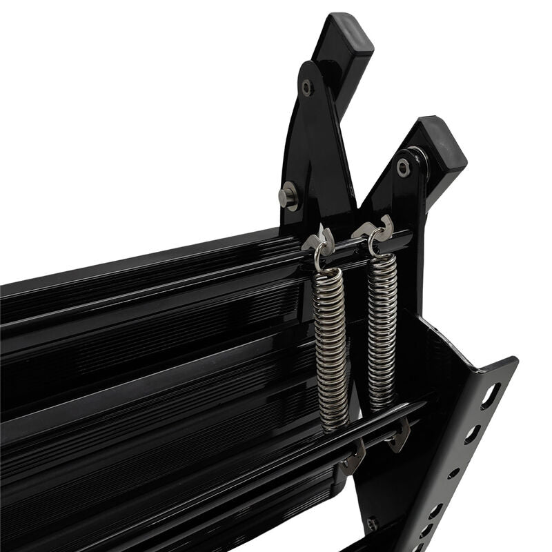 Double Caravan Step With Screws Kit Aluminum Black Pull Out Folding Fit For RV Camper Trailer