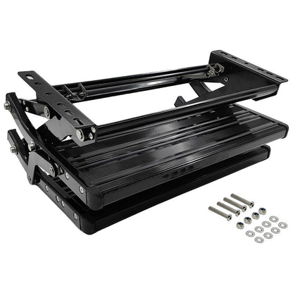 Double Caravan Step With Screws Kit Aluminum Black Pull Out Folding Fit For RV Camper Trailer