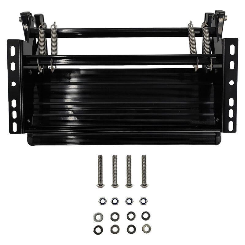 Double Caravan Step With Screws Kit Aluminum Black Pull Out Folding Fit For RV Camper Trailer