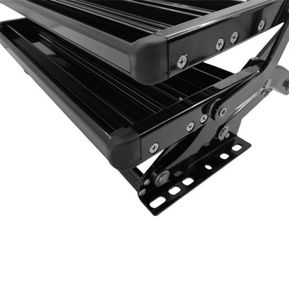 Double Caravan Step With Screws Kit Aluminum Black Pull Out Folding Fit For RV Camper Trailer